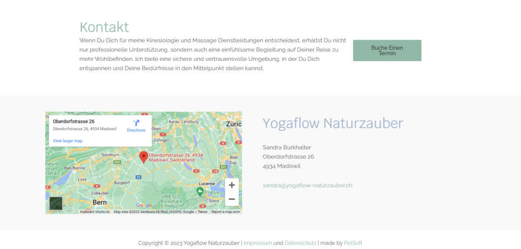 Kinesologie und Massage – Yogaflow Naturzauber - made by PetSoft - Webdesign Mittelland - Webdesign Langenthal - Webdesign Oberaargau